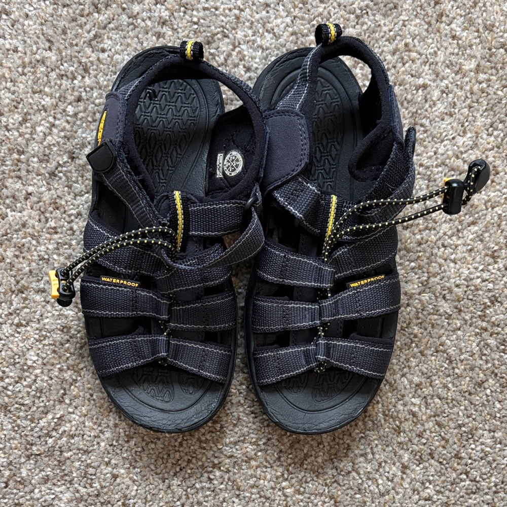 Keen Kids Black Sandals with Yellow Accents